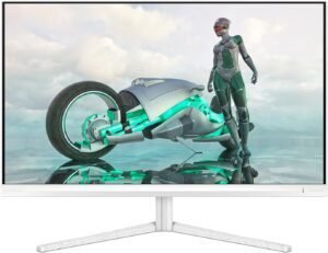 Monitor gaming Philips Evnia 27M2N3201A de 27 pulgadas Full HD con diseño moderno y pantalla sin bordes, ideal para jugadores que buscan rendimiento y estilo en su setup.