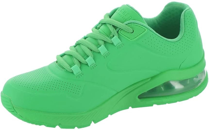 Zapatillas Skechers Uno- Golden Air para mujer en color dorado, diseño moderno y elegante ideal para un look casual o deportivo, destacando su comodidad y estilo innovador.