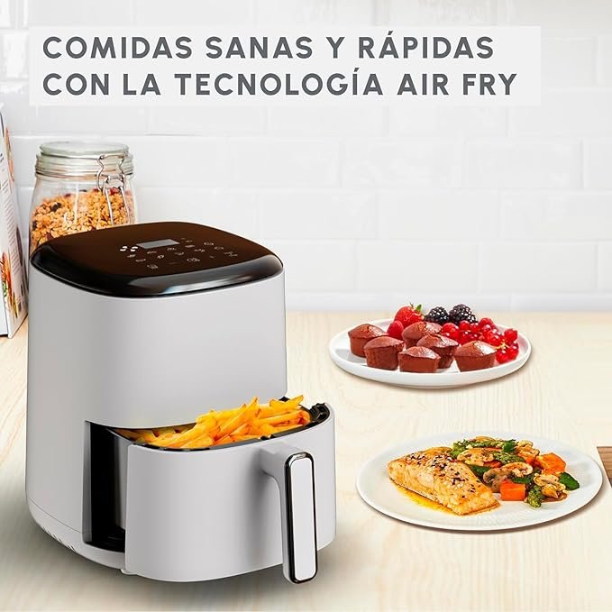 Freidora de aire Moulinex Easy Fry & Grill Vision 3 L con ventana transparente – Diseño moderno en acero inoxidable, capacidad de 3 litros, funciones de freír y asar sin aceite, ideal para cocinar de forma saludable.