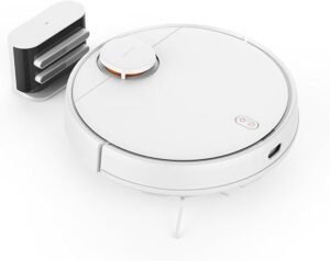 Imagen del Xiaomi Robot Vacuum S12, robot aspirador y fregasuelos con sistema de navegación láser inteligente, diseño moderno en color blanco, ideal para limpieza eficiente del hogar.