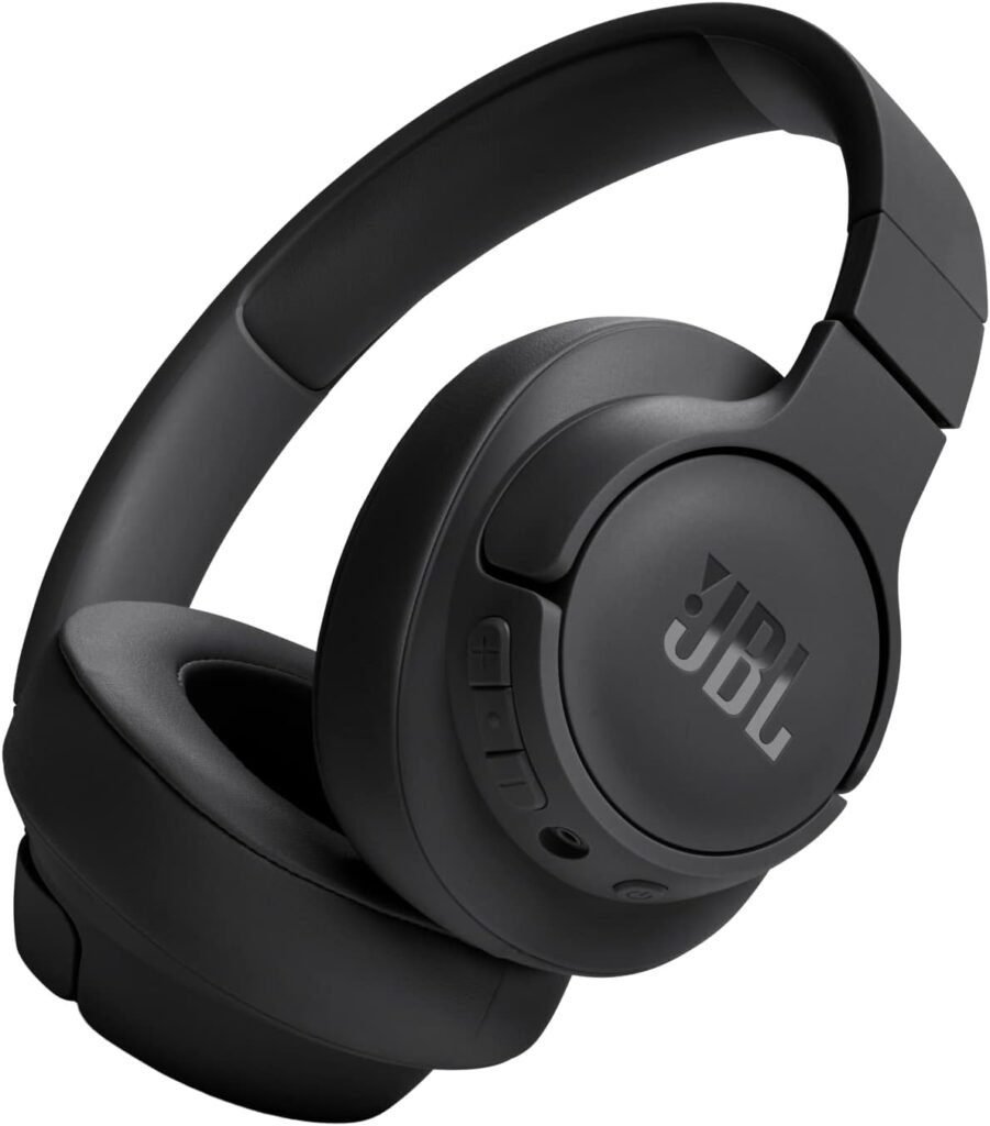 Imagen de los auriculares JBL Tune 720BT inalámbricos por Bluetooth en color negro, diseño cómodo y moderno ideal para escuchar música con alta calidad de sonido y excelente autonomía.