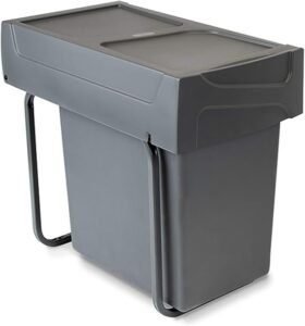 Cubos de basura EMUCA bajo fregadero con fijación inferior para cocina – Sistema extraíble de reciclaje doméstico, diseño compacto y funcional para ahorrar espacio, ideal para organización eficiente en muebles de cocina.