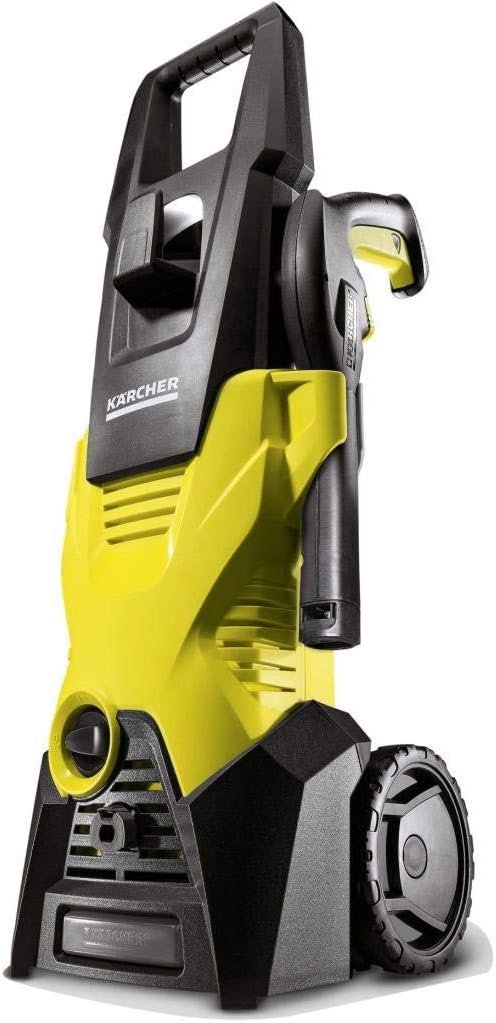 Imagen del limpiador de alta presión Kärcher K 3 con cable eléctrico, diseño compacto y portátil ideal para tareas de limpieza en el hogar y exteriores.
