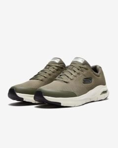 Zapatillas Skechers Arch Fit para hombre en color negro, diseño deportivo y ergonómico con plantilla Arch Fit para mayor soporte del arco, ideales para caminar con comodidad y estilo.