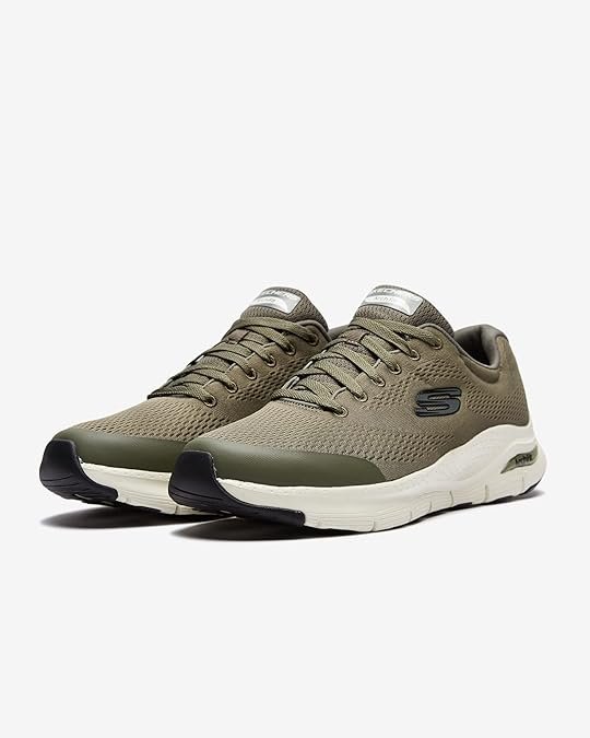 Zapatillas Skechers Arch Fit para hombre en color negro, diseño deportivo y ergonómico con plantilla Arch Fit para mayor soporte del arco, ideales para caminar con comodidad y estilo.