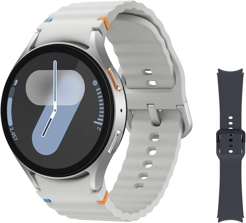 Imagen del Samsung Galaxy Watch7 Bluetooth de 44mm con correa incluida, mostrando su diseño moderno y elegante; smartwatch ideal para medir actividad física, salud y notificaciones inteligentes, basado en opiniones de usuarios satisfechos.