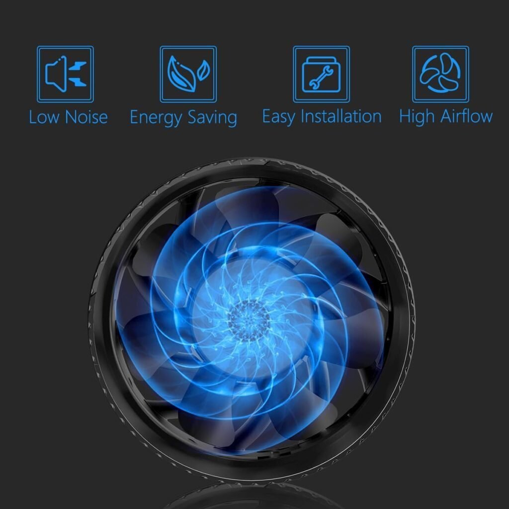 Imagen del ventilador de extracción Hon&Guan 150 mm con caudal ajustable de 587m³/h, diseño en color blanco, ideal para ventilación eficiente en baños, cocinas o espacios industriales.