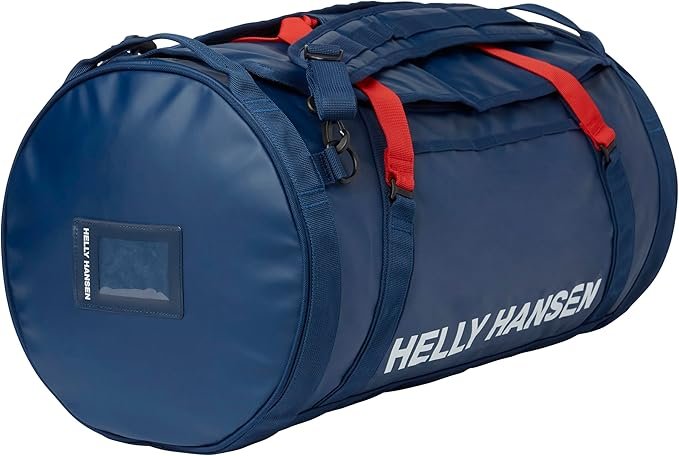 Bolsa de deporte Helly Hansen HH 2 50L unisex color negro con asas resistentes y correas ajustables, ideal para viajes o entrenamiento, mostrando su diseño duradero y espacioso en un entorno neutro.