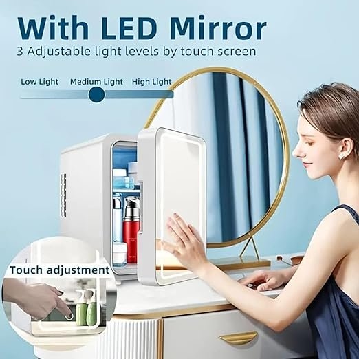 Mini nevera MELLYD de 8L con espejo LED - Opiniones y características - Mini frigorífico para habitación.