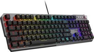 Opiniones MSI Strike 600 - Interruptores táctiles silenciosos KAILH Midnight Pro - Teclas ergonómicas.