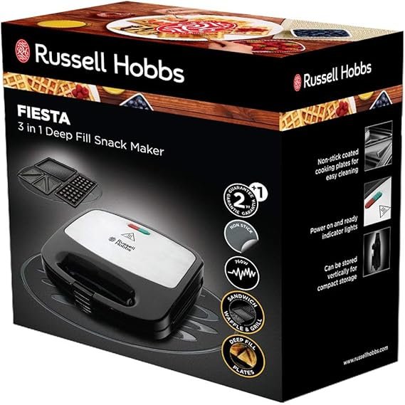 Sandwichera Russell Hobbs Fiesta 3 en 1: Opinión, Reseña y Mejor Precio