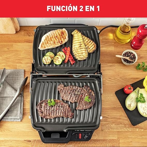 Tefal GC305012 Grill Barbacoa, 3 modos de cocción con termostato regulable - 2000 W. Descubre la mejor forma de cocinar con esta increíble parrilla. Bandejas extraíbles y desmontables para una limpieza rápida y fácil. ¡Compra el tuyo ahora!