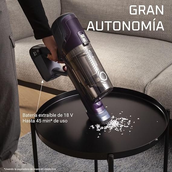 Aspiradora sin cable Rowenta XPert 6.60 con diseño versátil 3 en 1, ideal para limpiar suelos, techos y rincones; ligera y ergonómica, perfecta para multiespacios del hogar.