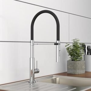 Grifo de cocina SCHÜTTE Stilo 79180 con ducha extraíble y caño giratorio 360 grados – diseño moderno en acero inoxidable, ideal para fregaderos de cocina, alta funcionalidad y fácil instalación.