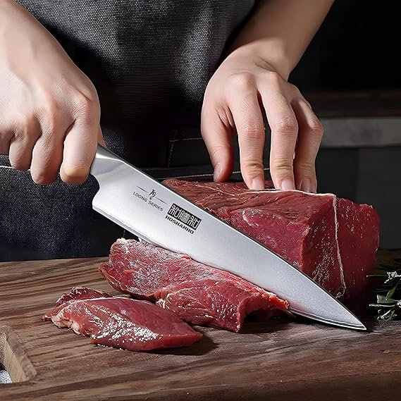 Juego de Cuchillos de Cocina de 8 Piezas con Bloque | Cuchillos Japoneses AUS-10 Super Steel de Alta Calidad para Cocina Profesional y Doméstica