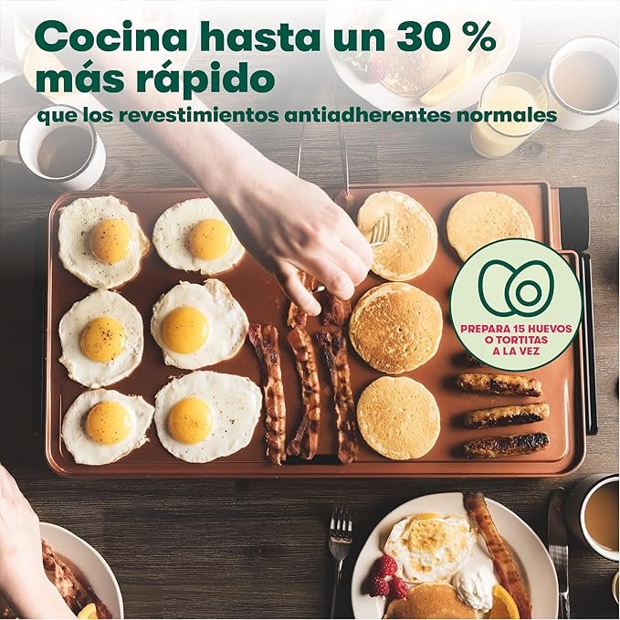 Plancha Eléctrica de Cerámica y Titanio BELLA XL, Revestimiento Antiadherente Ecológico - 30 x 56 cm, Opiniones y Análisis completo.