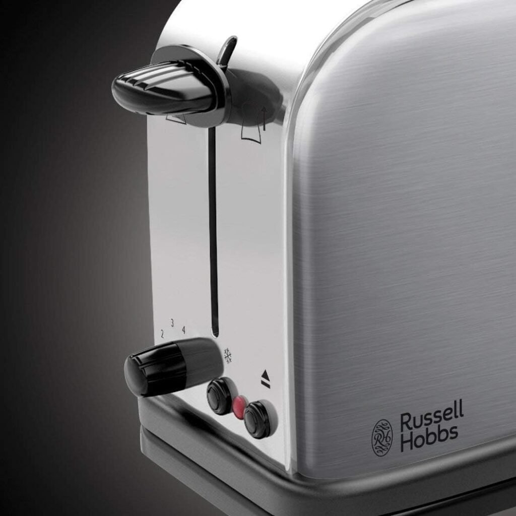 "Tostadora Russell Hobbs Adventure - 1 Ranura Larga y Ancha, Perfecta para 2 Rebanadas de Pan. ¡Consigue un Tostado Perfecto en Todo Momento! Bandeja Recogemigas Incluida."
