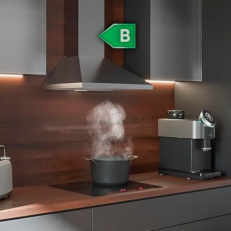 Campana Extractora Piramidal Cecotec 60cm Bolero Flux PM 603500 Inox B. Motor 65W - Succión 350m3/h - Control Mecánico - 3 Niveles de Potencia - Acabado Inox - Opiniones.