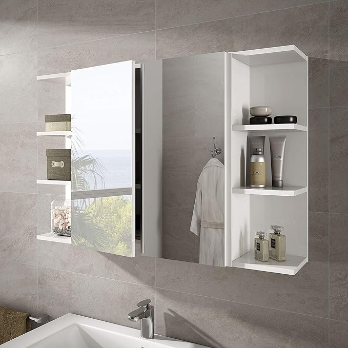 ARKITMOBEL Mueble Camerino Dos Puertas para Baño en Blanco Brillo - Opiniones y Reseñas - Compra Online Ahora