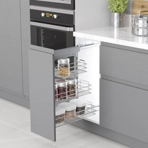 Estante extraíble para cocina Emuca con cierre salva.
