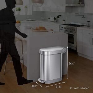 Cubo de basura con pedal Simplehuman CW2044 45L - Precio y calidad.