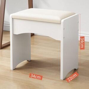 Escritorio con Espejo Blanco Brillante para Ordenador de Oficina y Maquillaje - Tocador con Estantes y Taburete Acolchado. Consigue el tuyo hoy mismo.