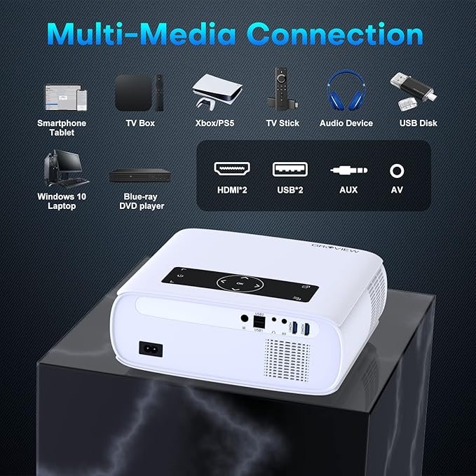 Opiniones HOPVISION Proyector, 15000 Lux Proyector Nativo 1080P Full HD Home Cinema Video Proyector 4K - Imagen del producto