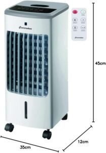 Climatizador Frío COMMODORE Cm1014-3 con 3 Velocidades y Deposito de Agua de 3.5 L - Display LCD - Angulo de Viento de 120°.