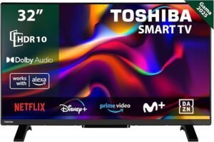Toshiba 32WV2463DG Smart TV de 32" HD HDR10 - Opiniones y Características - Compatibilidad con Asistente de Voz Alexa, TV Satélite y Dolby Audio