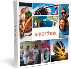Caja regalo Smartbox Pasión Enológica con diseño elegante, ideal para amantes del vino; incluye experiencia para 2 personas con visita a bodega o viñedo y cata de vinos seleccionados.