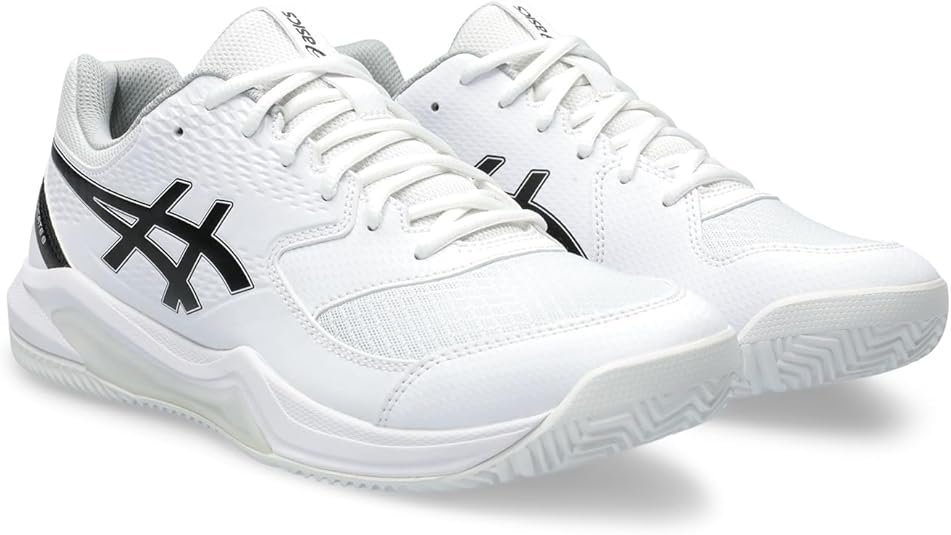 Zapatillas ASICS Gel-Dedicate 8 Padel para hombre en vista lateral, modelo deportivo diseñado para pádel con amortiguación Gel, suela resistente y ajuste cómodo.