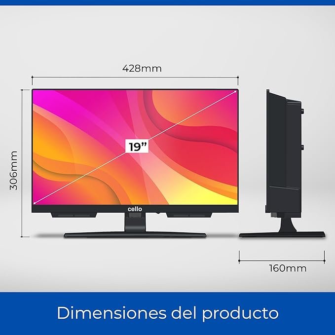 Opiniones Cello C1924SH TV de 19" con Triple sintonizador sin Marco (DVB-S/-S2/-T2) Pitch Sound - Compra online en nuestra tienda.