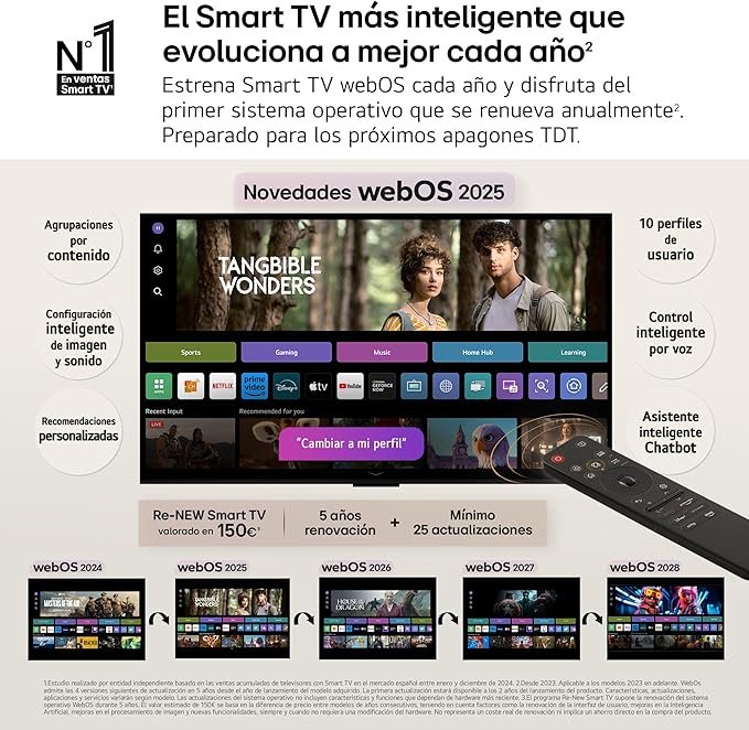 LG 32LR60006LA - TV 32" FHD (80 cm), Smart TV webOS 23, Procesador ?5 AI Gen6, HDR10/HLG, Dolby Digital Plus, AI Sound, Google Assistant, Apple AirPlay, ThinQ, HDMI, USB, Bluetooth, Wi-Fi. Compra ahora y disfruta de la mejor calidad de imagen y sonido en tu hogar.