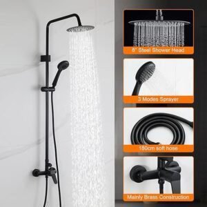 Columna ducha negra Ibergrif M17059B con reciador - Opiniones y características - producto de calidad - comprar online.
