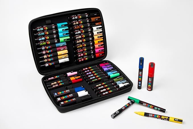 Set de 40 rotuladores acrílicos Uni-Ball 186840 POSCA Marker en anchos de trazo. ¡Descubre la mejor calidad y precisión para tus proyectos artísticos!