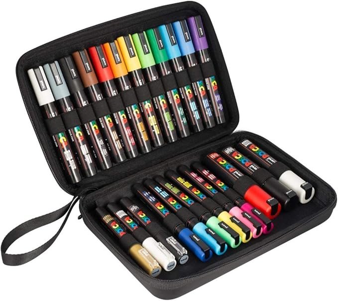 Rotuladores Posca - Set de 24 colores vivos en estuche | Opiniones y usos en diversas superficies