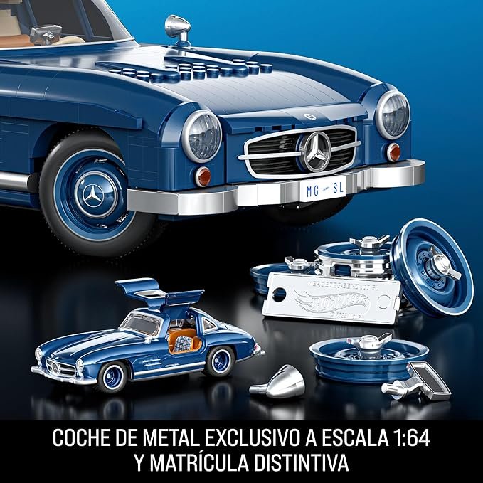 Hot Wheels Premium Series - Juego de construcción Mercedes-Benz 300 SL - 1600 piezas