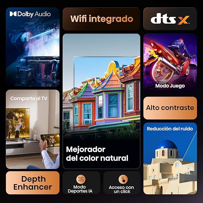 Hisense 32A4Q - HD Smart TV 32 Pulgadas, Modo Juego, Deportes IA, Sonido Dolby DTS HD, Alto Contraste - ¡Descubre la mejor calidad de imagen y sonido para tus momentos de entretenimiento con la Smart TV Hisense 32A4Q! ¡Aprovecha sus características especiales como el Modo Juego, Deportes IA, sonido Dolby DTS HD y alto contraste para una experiencia única!