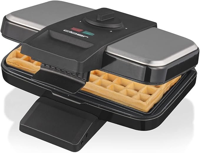 Cloer 1459 Gofrera belga para gofres belgas tradicionales, 1000 vatios, luz para hornear