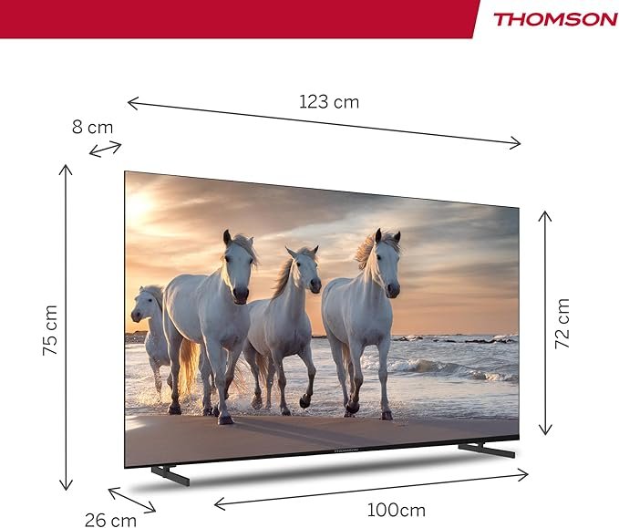 THOMSON 55 Pulgadas 139 cm Ultra HD Smart Android WLAN Triple Tuner USB HDMI DVB-C-S2-T2 AV IN Ci+ A+ Panel