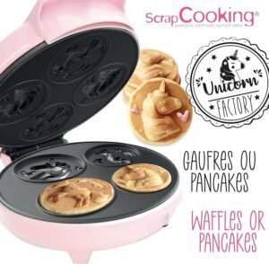 Opiniones ScrapCooking - Máquina de Gofres y Pancakes Unicornio - Unicorn Waffle Factory - Placa Calefactora Antiadherente. ¡Haz deliciosos gofres y pancakes con nuestra asombrosa Máquina Unicornio! Con su placa calefactora antiadherente, podrás disfrutar de exquisitos y creativos desayunos. ¡Consigue la tuya ahora!