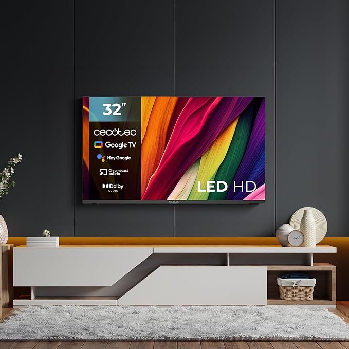 Opiniones Cecotec Televisor LED 32" Smart TV A4 Series ALH40032 - Resolución HD, Google TV, Chromecast, Google Voice Assistant, Dolby Audio y 16 GB ROM.
