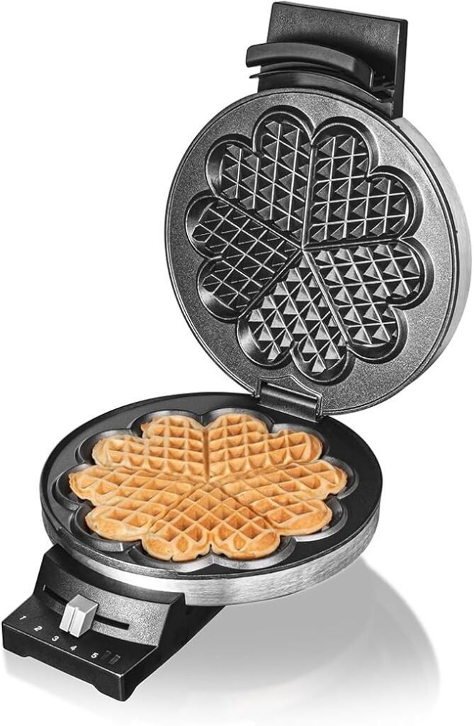 Gofrera Cloer 189 para gofres con revestimiento antiadherente doble, 930 Vatios - Tamaño de gofre 16 cm