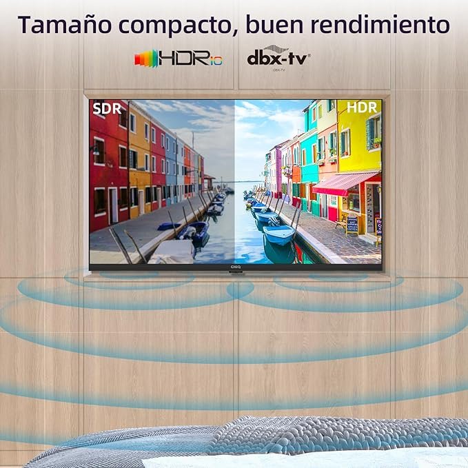 CHiQ L32G7L Smart TV 32" (80cm) con Android 11, Frameless TV, Netflix, Prime Video, Youtube, HDR10, Wi-Fi 2.4/5G, Bluetooth 5.0, Chromecast y Google Assistant.