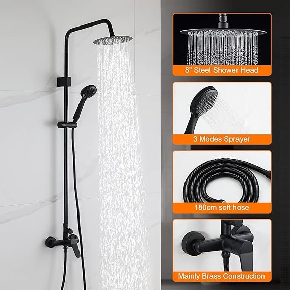 Columna de ducha negra Ibergrif M17059B: Diseño moderno, funcionalidad y alto rendimiento - Producto de alta calidad para tu baño. ¡Descúbrelo aquí!