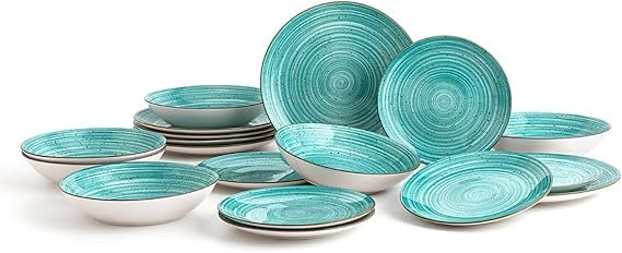 Vajilla Quid Montreal de porcelana para 6 personas - Set completo moderno de 18 piezas