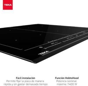 Imagen de la placa de inducción Teka DirectSense IZF 68710 MST con 7 fuegos y zona Full Flex, diseño moderno en color negro, tamaño de 60 cm ideal para cocinas contemporáneas.