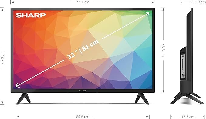 Sharp 32FG6EA - Android TV (11) Smart 32" HD - 32 " - Google Assistant controlado por Voz, Chomecast, Bluetooth, 2xHDMI, 2xUSB, Dolby Audio - Opiniones y características completas - ¡Descubre más!
