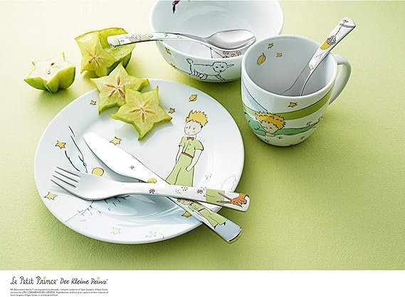 Vajilla WMF El Principito para niños - 6 piezas con plato, cuenco y cubertería. Encuentra aquí las mejores opiniones y descuentos. ¡Compra ahora y sorprende a tu pequeño con esta adorable vajilla inspirada en El Principito!