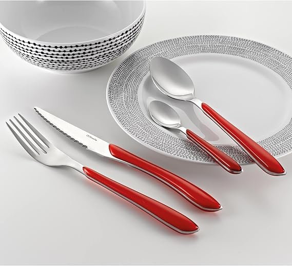Opiniones Eclat - Cubertería (24 piezas), color rojo. ¡Consigue la tuya ahora!